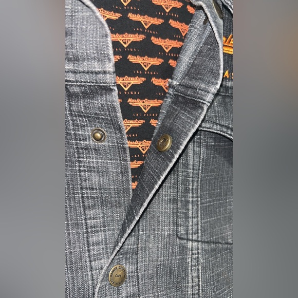 Harley Davidson Las Vegas denim jacket with orange lining - Picture 7 of 7